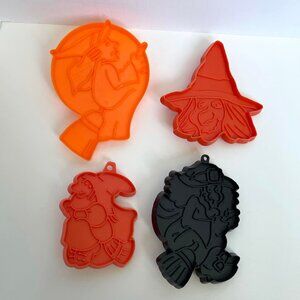 Halloween Cookie Cutters Witches Different Poses Plastic Vintage